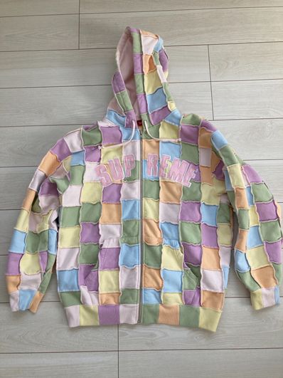Supreme Reverse Patchwork Zip Up Hooded Sweatshirt "Multi"