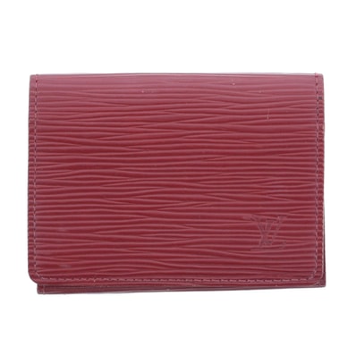 LOUIS VUITTON ルイ・ヴィトン アンヴェロップ カルトドゥヴィジット 名刺入れ M5658M エピレザー レッド レディース【中古】