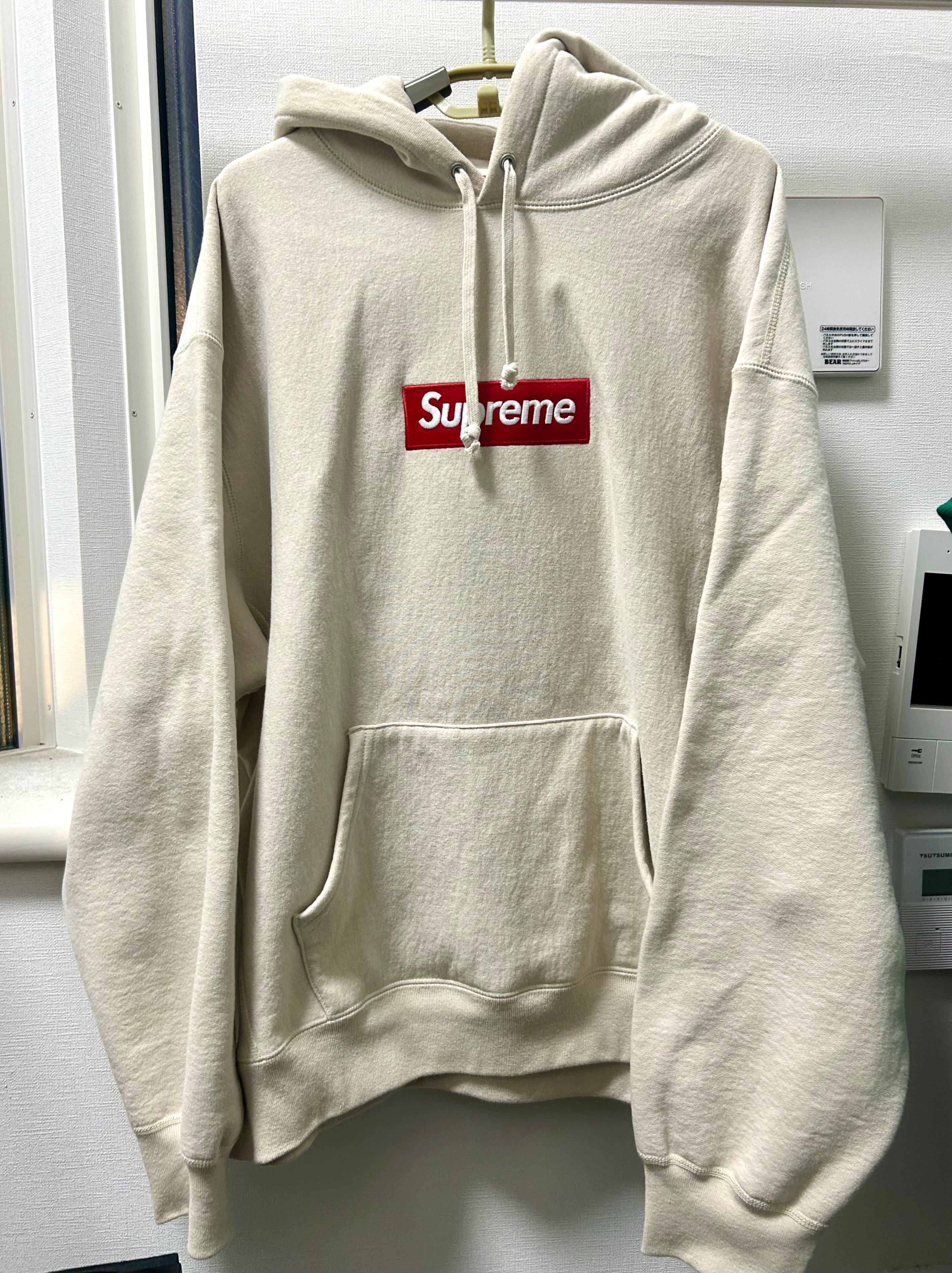 Supreme Box Logo Hooded Sweatshirt "Stone" (24FW)