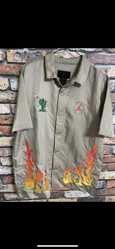 Air Jordan x Travis Cactus Jack Button Down Shirt "Khaki Desert"