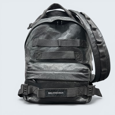 BALENCIAGA 希少 展示品級 バレンシアガ ARMY アーミー マルチキャリー 3way バックパック ハンドバッグ ワンショルダーバッグ 644031 アリーナラムスキン レザー グレー SAランク 中古 鑑定済 バレンシアガバッグ