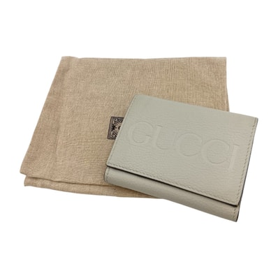 GUCCI グッチ エンボスロゴ ミニウォレット 3つ折り財布 731694 アイボリー