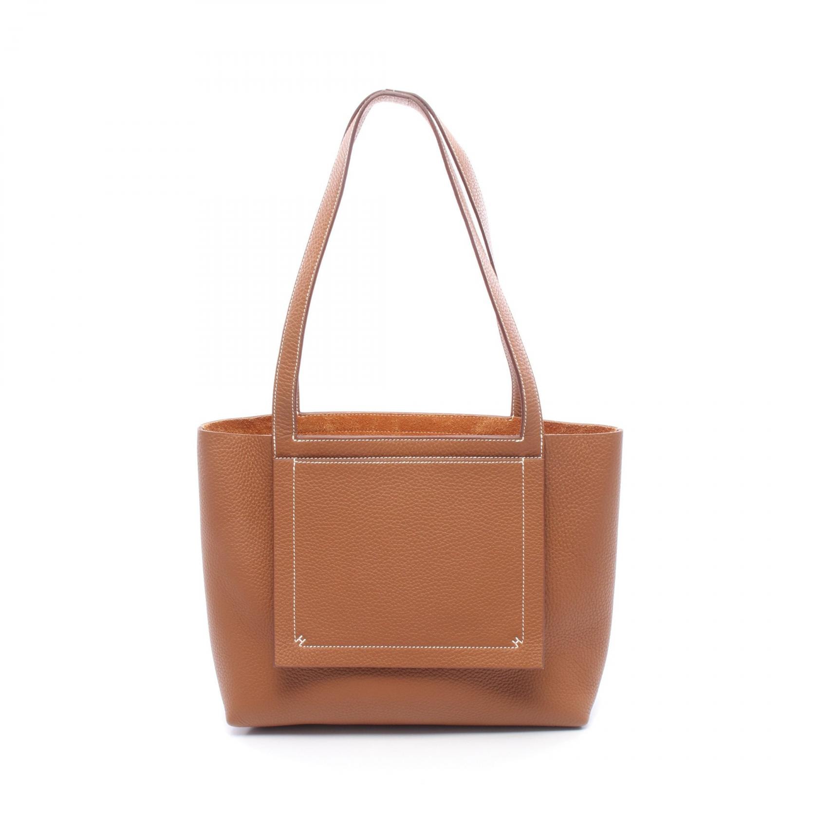 エルメス HERMES カバセリエ31 トートバッグ バッグ レザー トリヨンクレマンス ゴールド W刻印(2024年製造) メンズ ブラウン系 【中古】