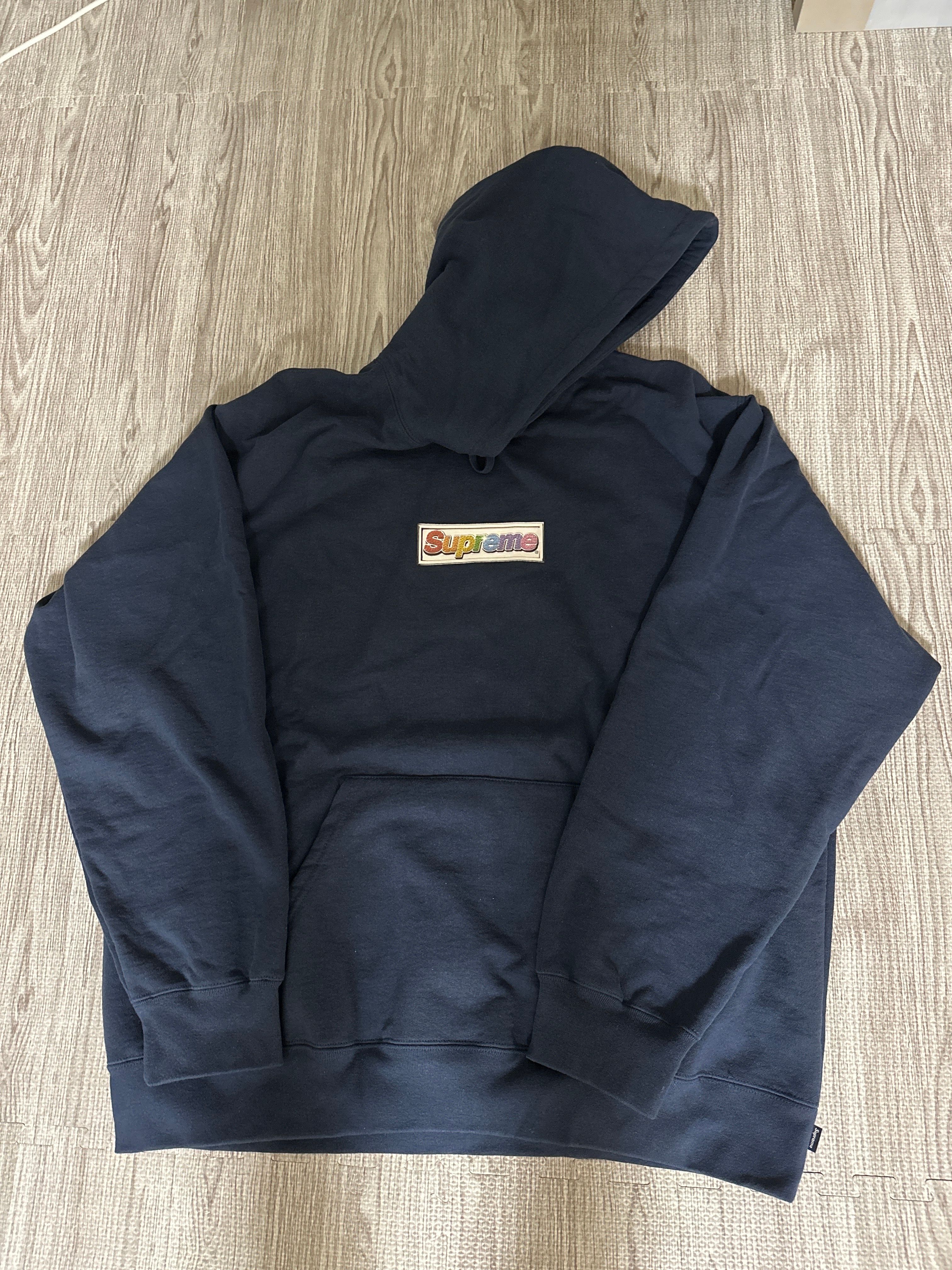 Supreme Bling Box Logo Hooded Sweatshirt "Navy"