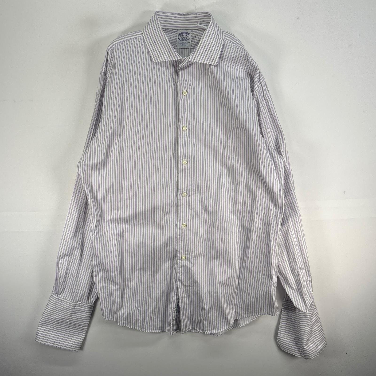 古着 ブルックスブラザーズ Brooks Brothers 長袖シャツ USA製 Makers ドレスシャツ L  パープル系 ストライプ メンズ