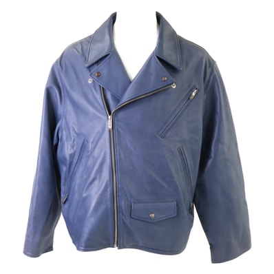 ポータークラシック PC-017-1962 RIDERS JACKET W/LOVE&PEACE SILVER カウレザー ダブルライダースジャケット XXL