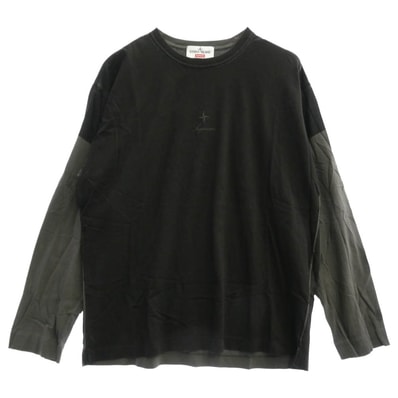 Supreme シュプリーム Tシャツ × STONE ISLAND ストーンアイランド 23AW L/S Top ロングスリーブ Tシャツ 長袖 ブラック系 カーキ系 L【中古】