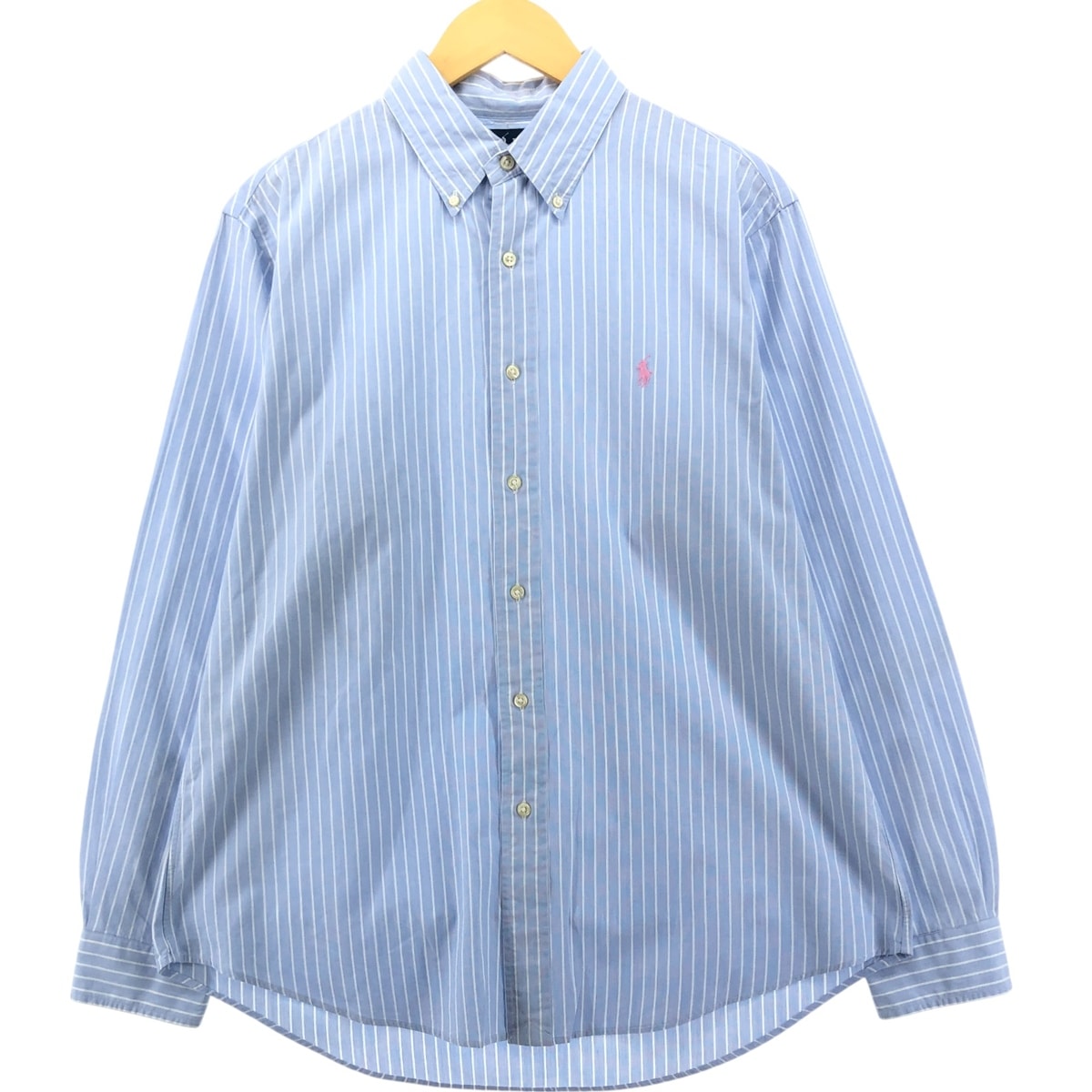 古着 ラルフローレン Ralph Lauren CUSTOM FIT 長袖 ボタンダウンストライプシャツ メンズL相当/eaa555128
