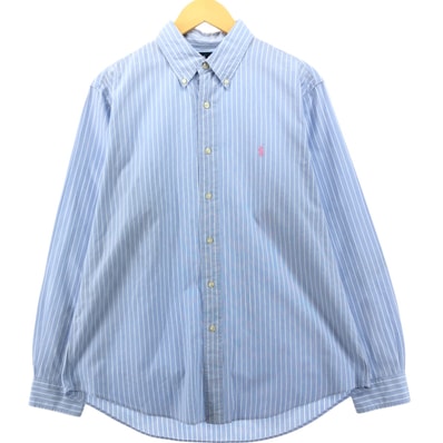 古着 ラルフローレン Ralph Lauren CUSTOM FIT 長袖 ボタンダウンストライプシャツ メンズL相当/eaa555128