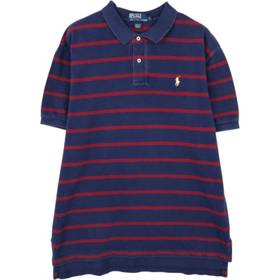 古着 ラルフローレン Ralph Lauren POLO by Ralph Lauren 半袖 ボーダー ポロシャツ メンズL相当/eaa623955