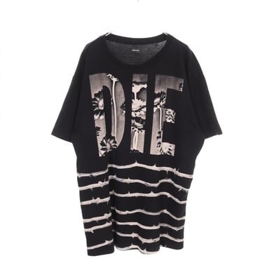 ディーゼル DIESEL グラフィックロゴ 半袖Tシャツ 衣料品 トップス コットン メンズ ブラック系 【中古】