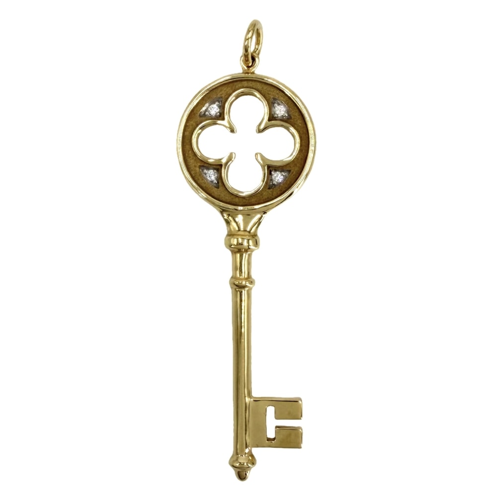TIFFANY&Co. ティファニー ペンダントトップ クローバーキーチャーム 鍵 ジュエリー アクセサリー 18金YG 18金 K18イエローゴールド    ダイヤモンド レディース 約7.4g【中古品】