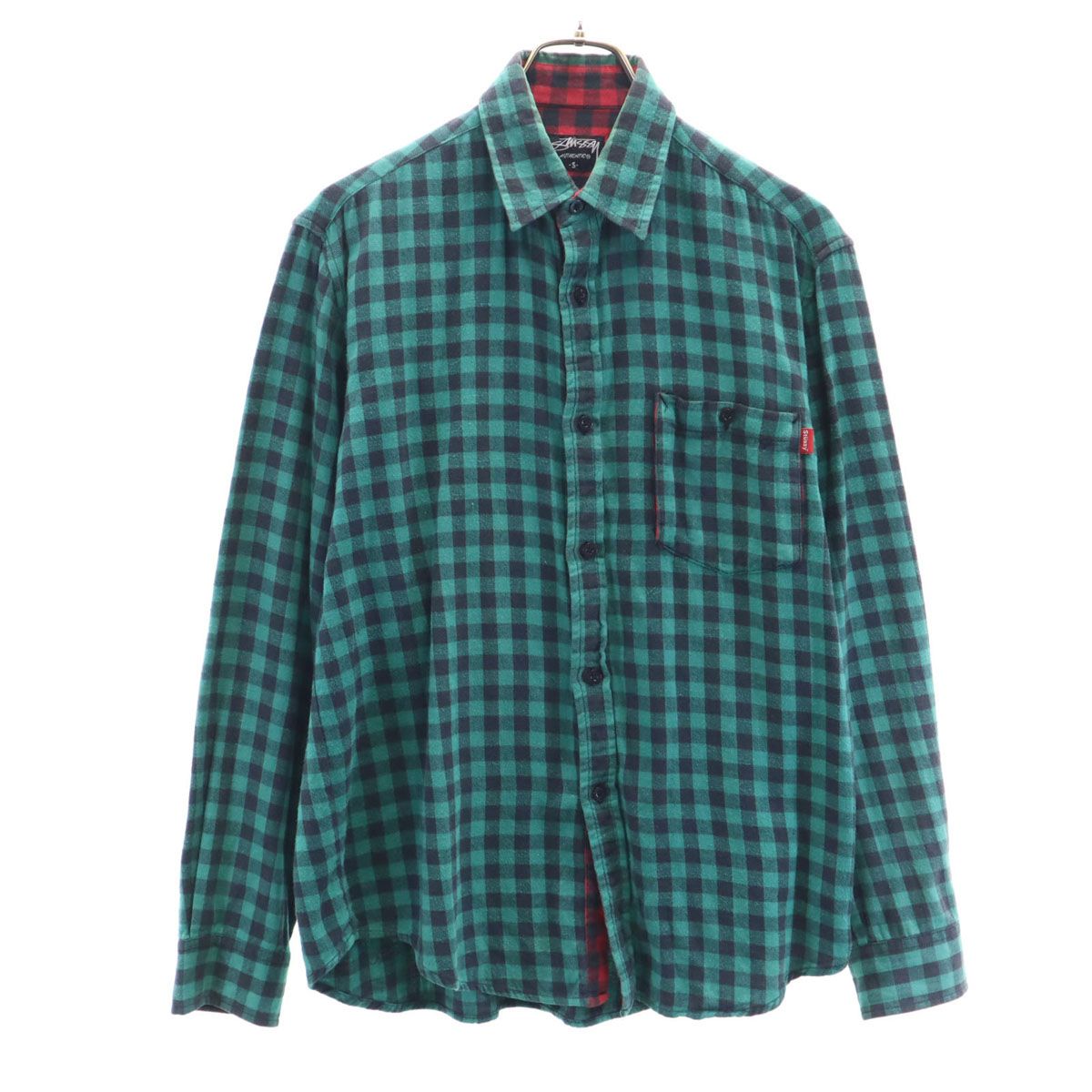 STUSSY 長袖 コットン ネルシャツ