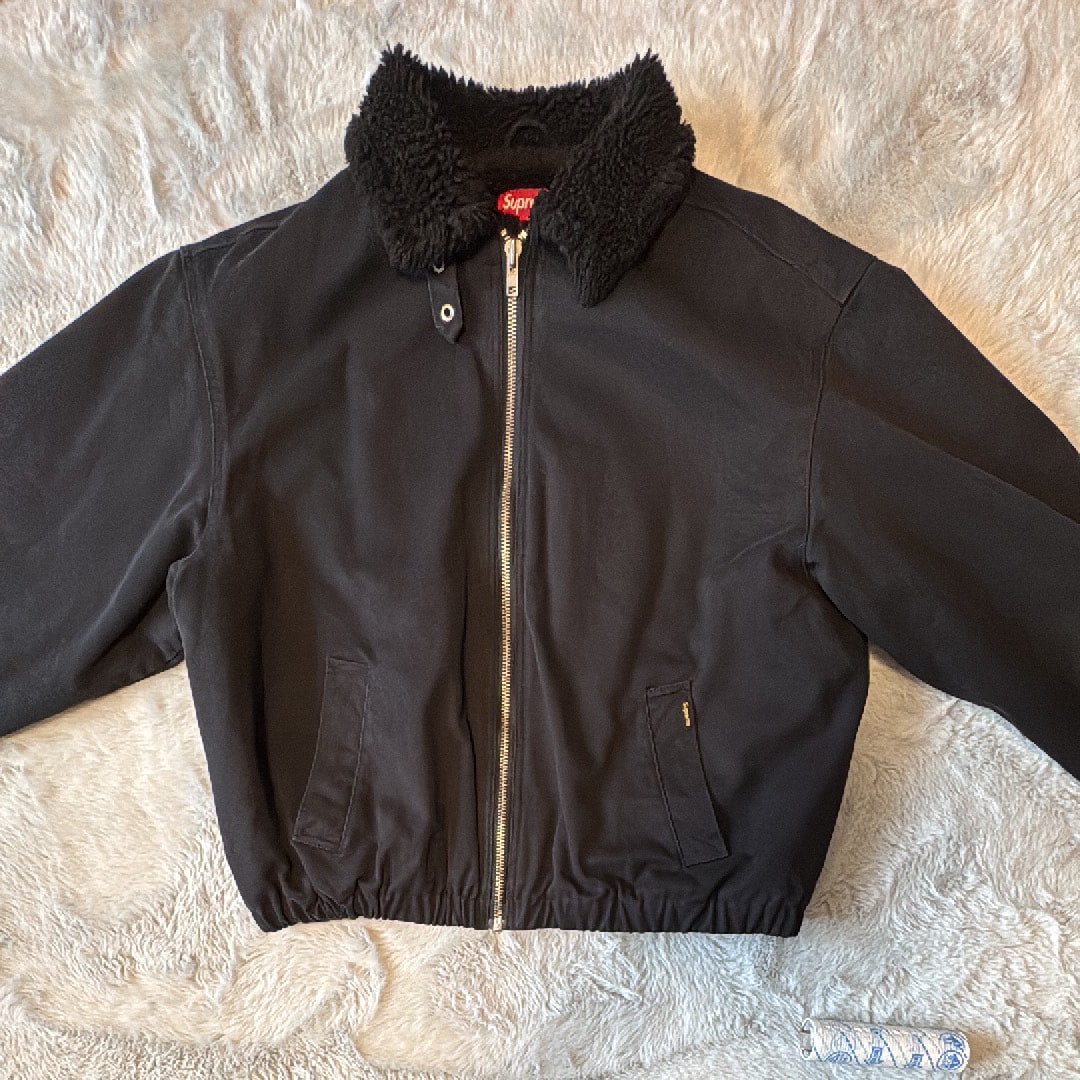 Supreme Faux Shearling Lined Bomber Jacket "Black"