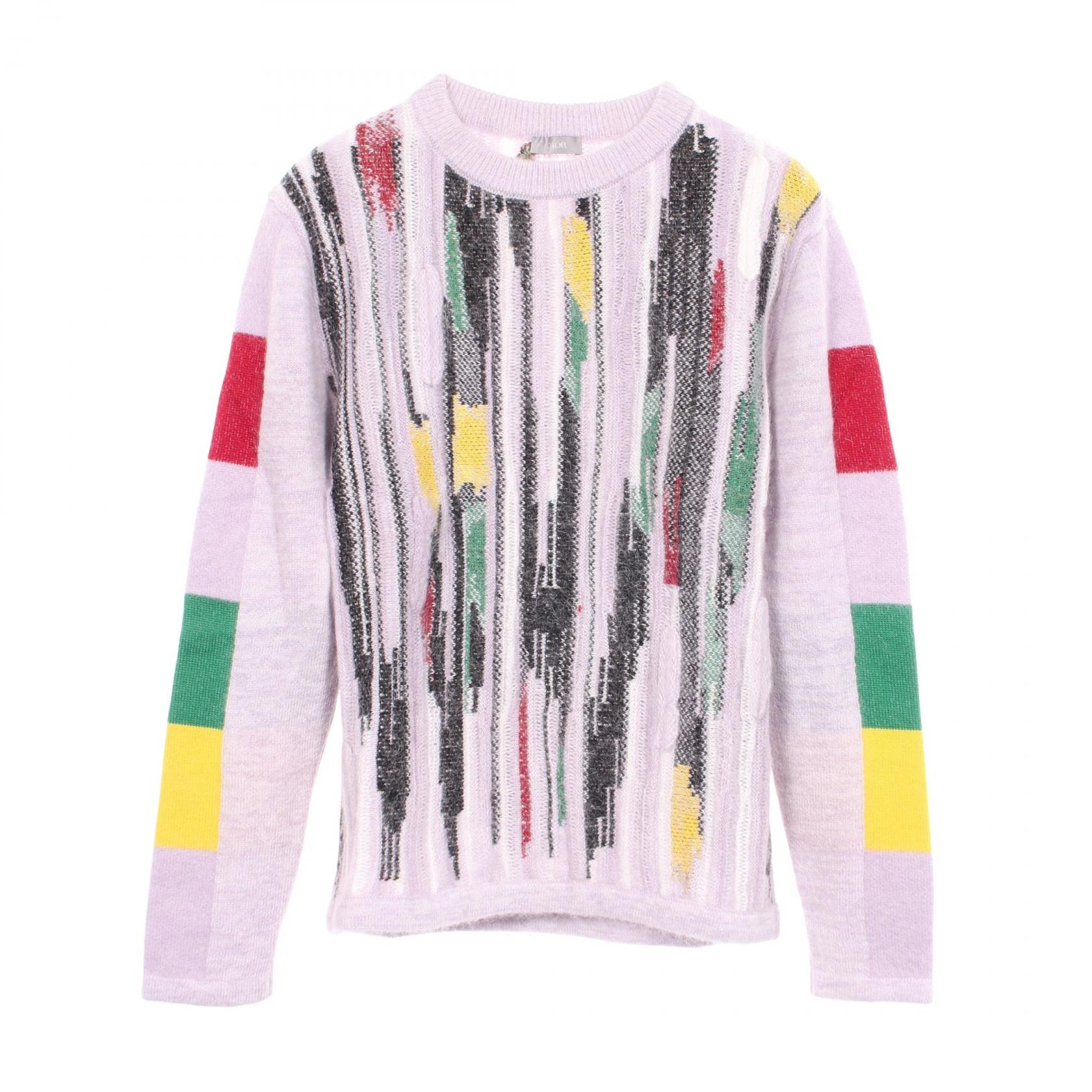 ディオール Dior Christian Dior × Peter Doig ストライプ セーター 衣料品 トップス モヘヤ / ナイロン メンズ パープル系 / マルチカラー 【中古】