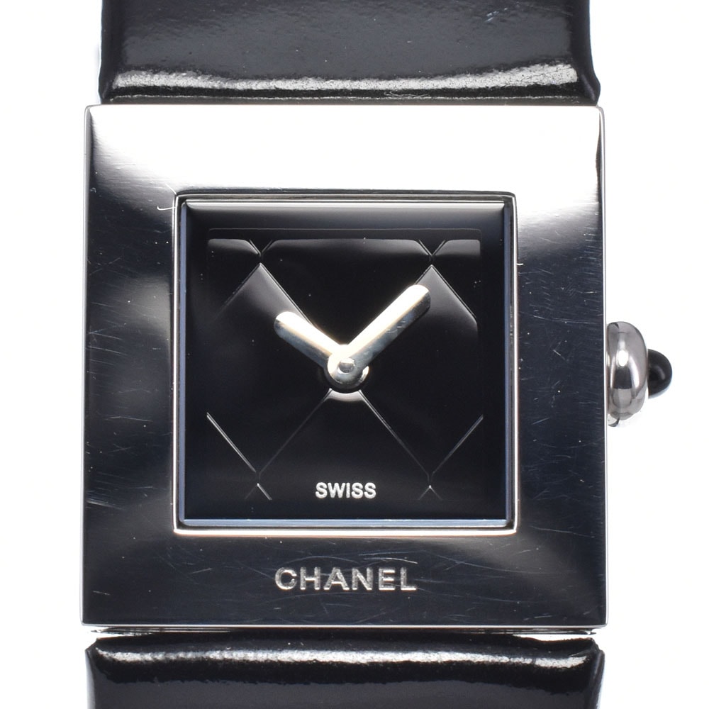 シャネル CHANEL H0116 マトラッセ ブラック クォーツ レディース 良品 腕時計 M#148292