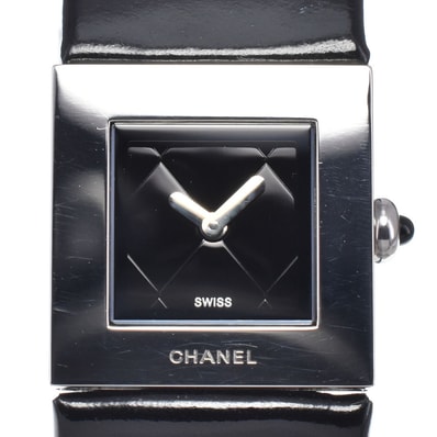 シャネル CHANEL H0116 マトラッセ ブラック クォーツ レディース 良品 腕時計 M#148292