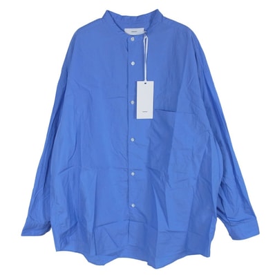 GRAPHPAPER グラフペーパー 長袖シャツ 23SS GM231-50081B Broad L/S Oversized Band Collar Shirt ブロード オーバーサイズ バンドカラー 長袖 シャツ ブルー系 F【中古】
