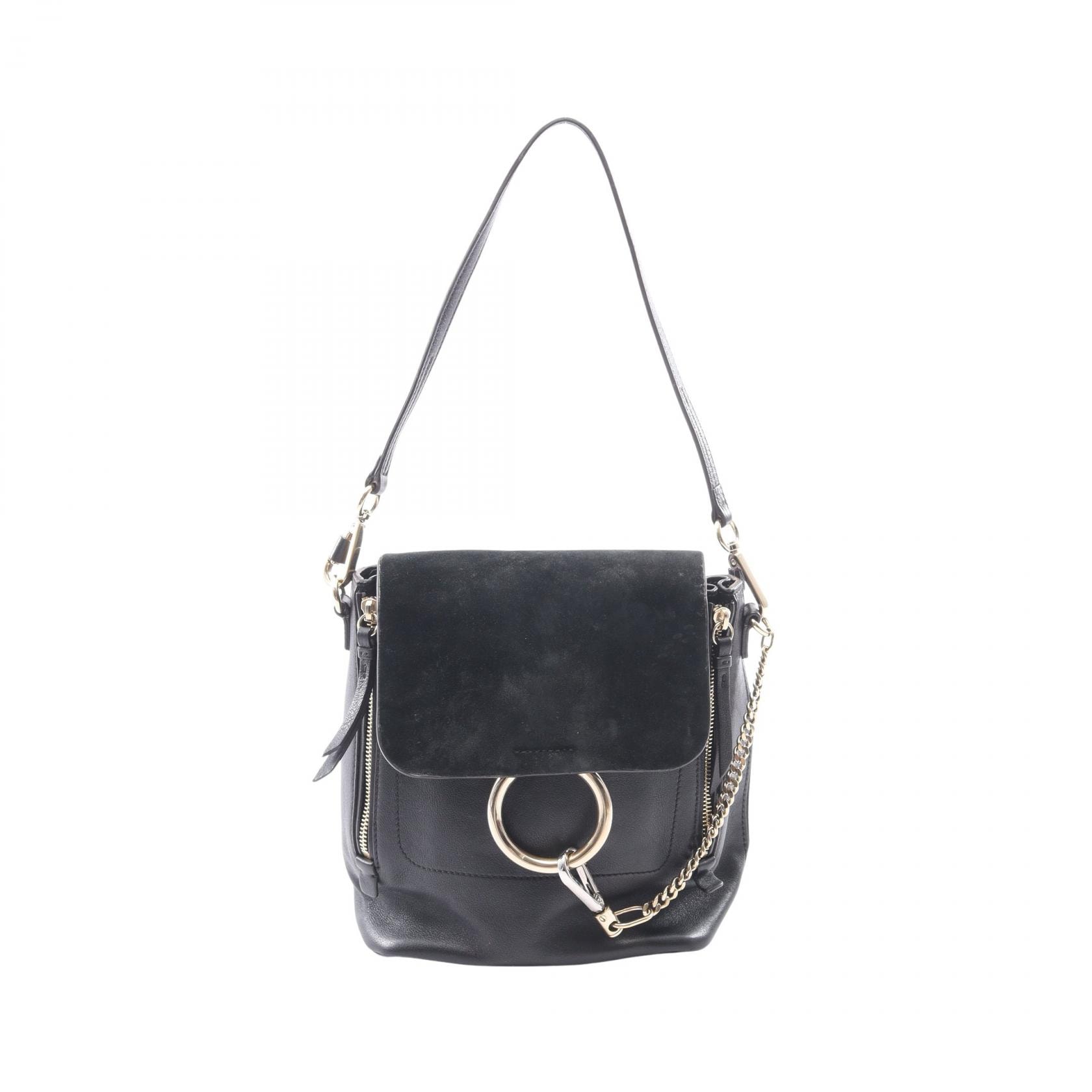 クロエ Chloe FAYE MINI フェイ ミニ 2WAY リュックサック バックパック バッグ レザー スウェード レディース ブラック系 3S1233 【中古】