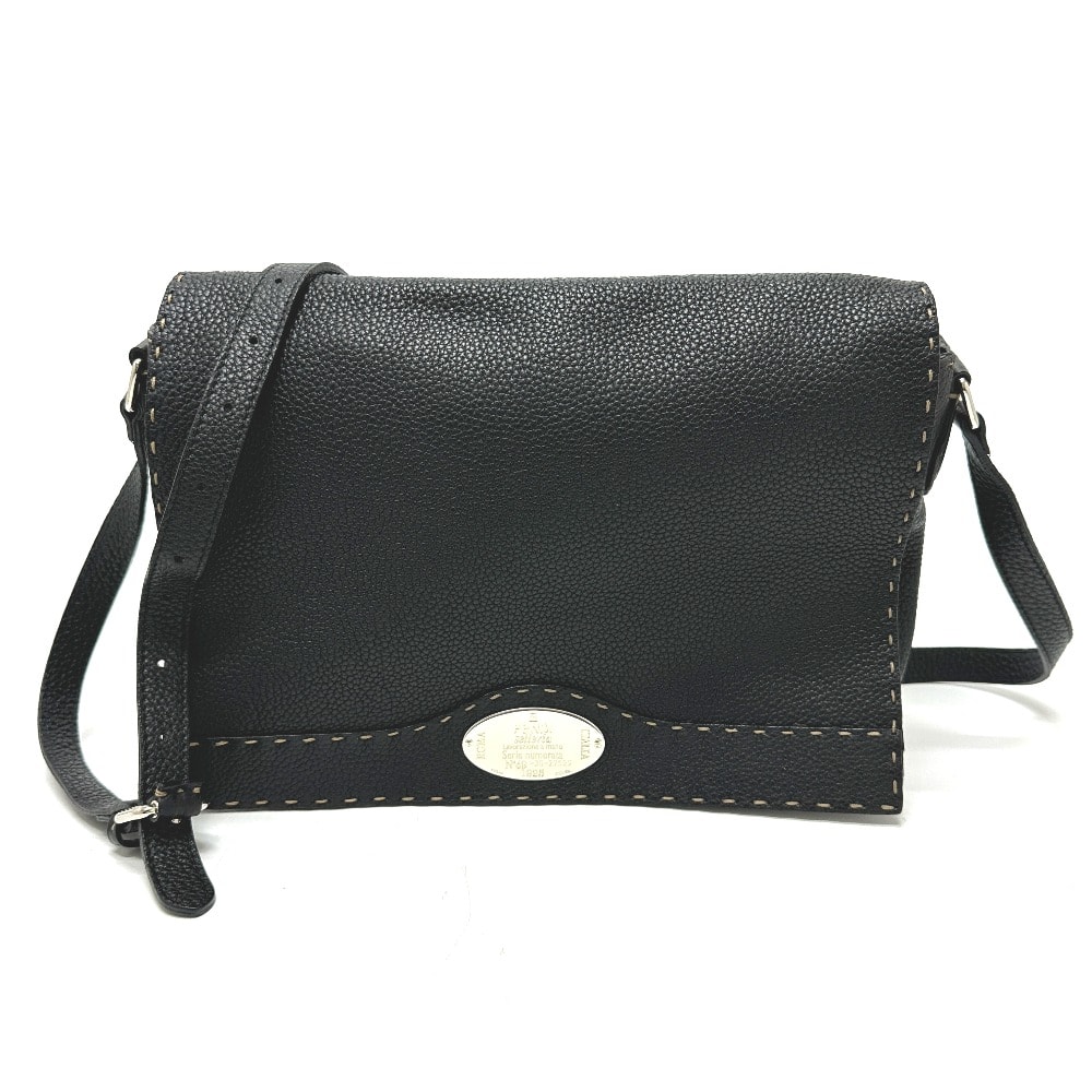 フェンディ FENDI セレリア 8BT116 クロスボディバッグ ショルダーバッグ レザー ブラック