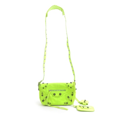 バレンシアガ BALENCIAGA ショルダーバッグ ル カゴールXS レザー ネオンイエロー レディース 719082【中古】 90289k