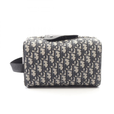 ディオール Dior ランゴ オブリーク ジャカード セカンドバッグ クラッチバッグ バッグ キャンバス レザー レディース アイボリー系 / ブラック系 【中古】