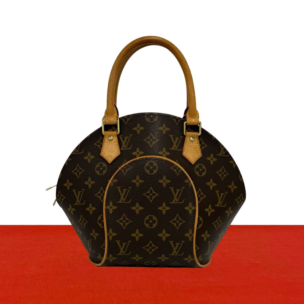 LOUIS VUITTON ルイヴィトン エリプス PM モノグラム レザー PVC ハンドバッグ ブラウン
03218