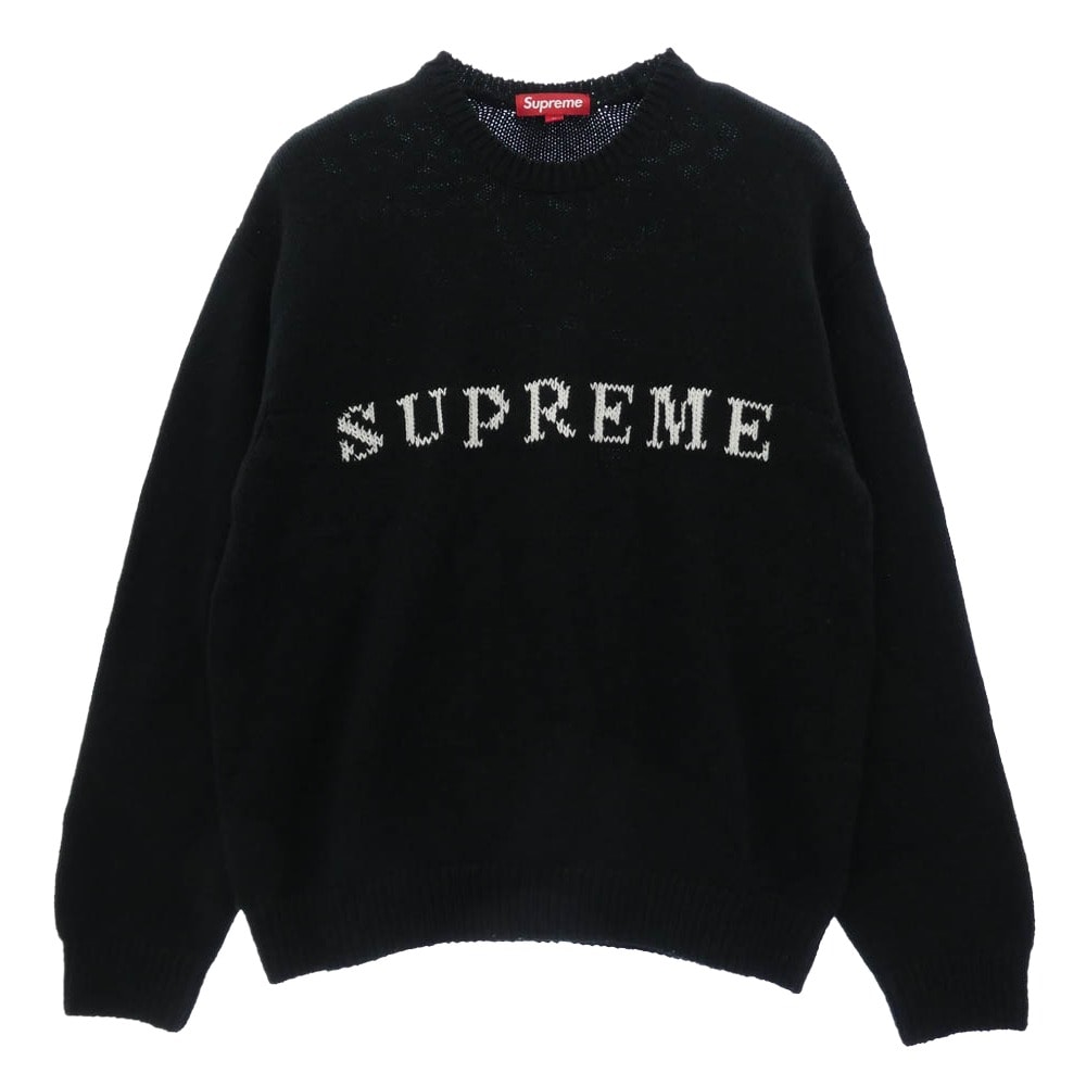 Supreme シュプリーム ニット 25SS Contrast Logo Sweater コントラスト ロゴ セーター ニット ブラック系 M【中古】