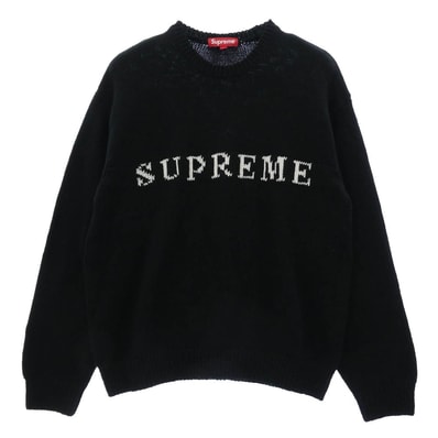 Supreme シュプリーム ニット 25SS Contrast Logo Sweater コントラスト ロゴ セーター ニット ブラック系 M【中古】