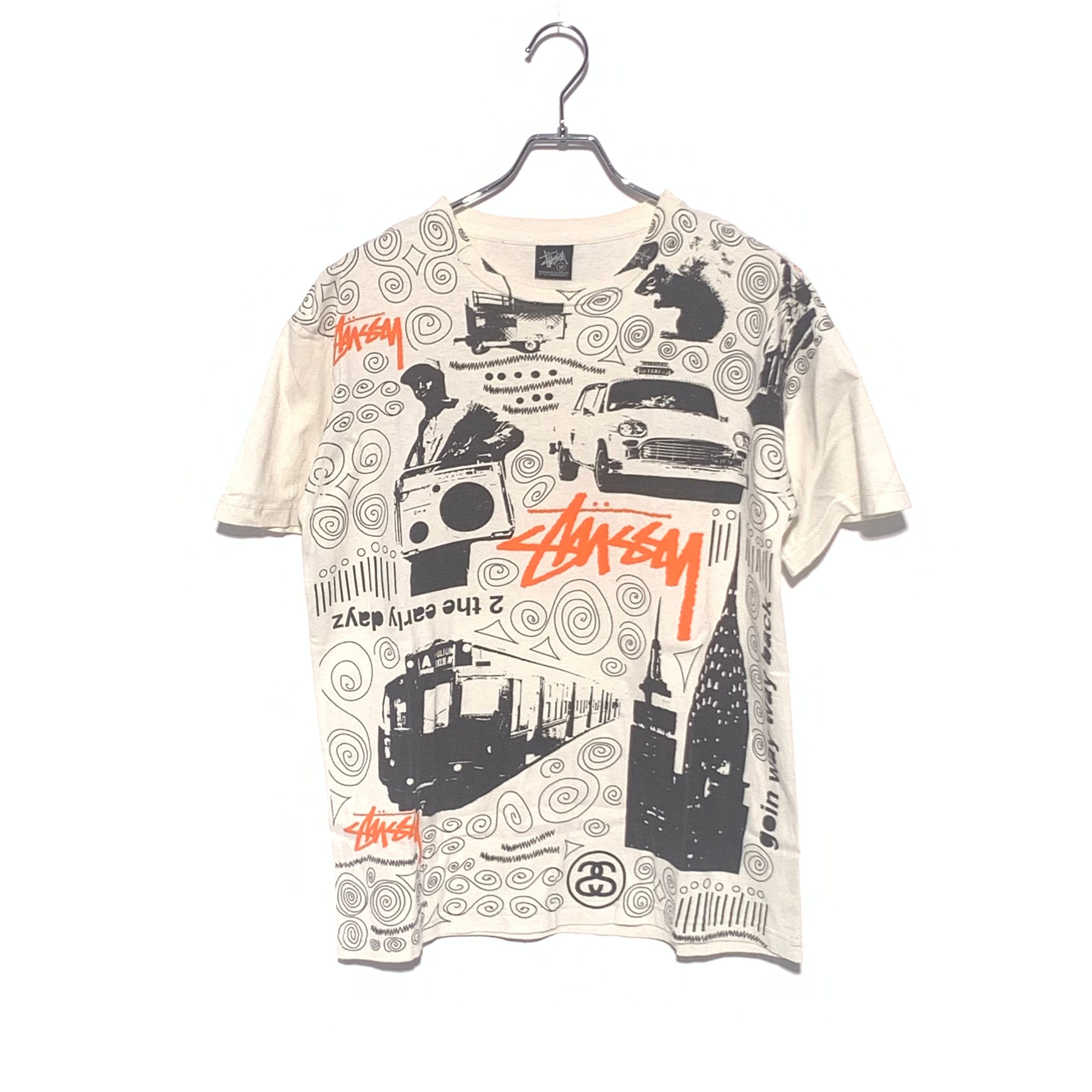 STUSSY mulch graphic Tee kinari