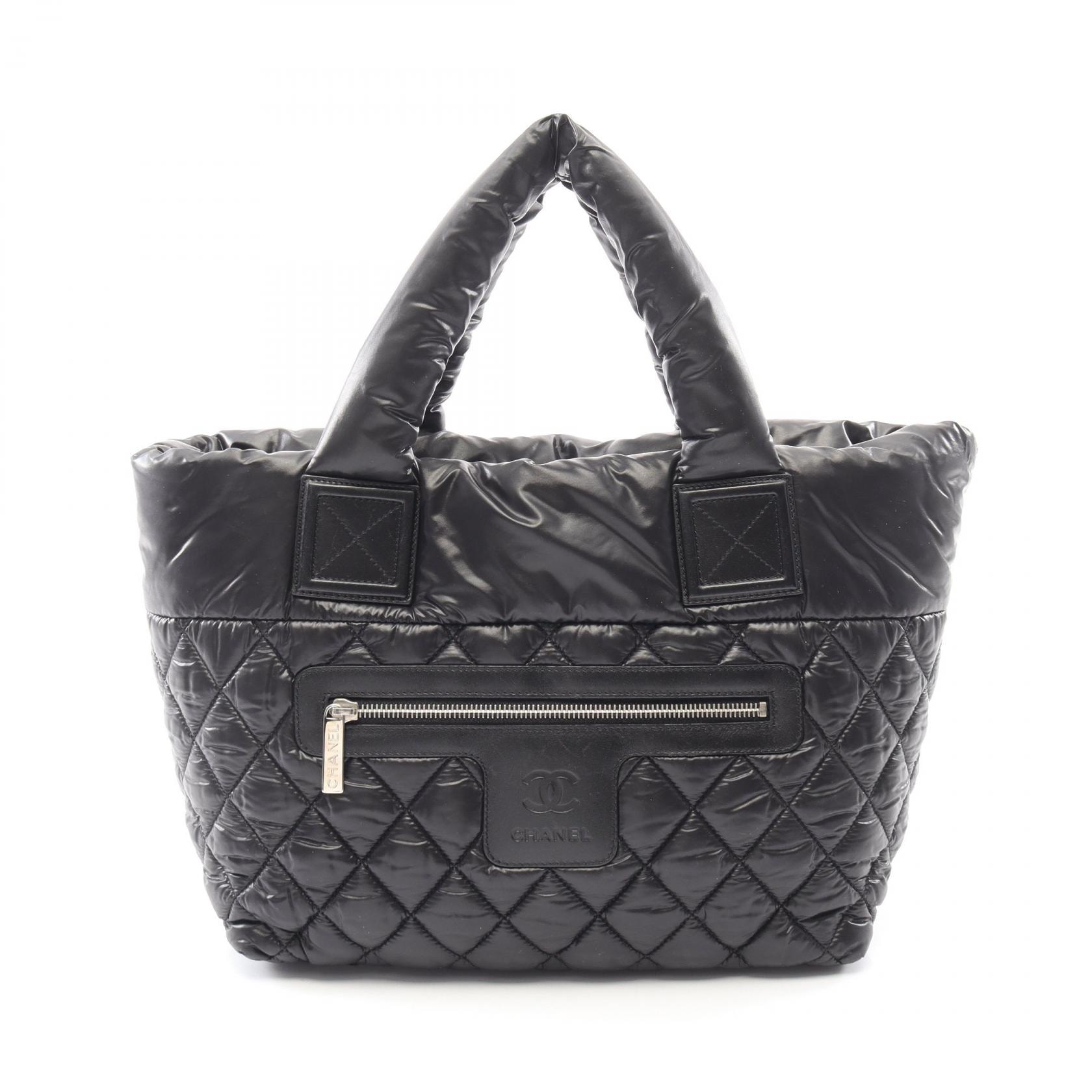 シャネル CHANEL コココクーン スモール リバーシブル トートバッグ バッグ ナイロン レザー レディース ブラック系 / ボルドー系 A48610 【中古】