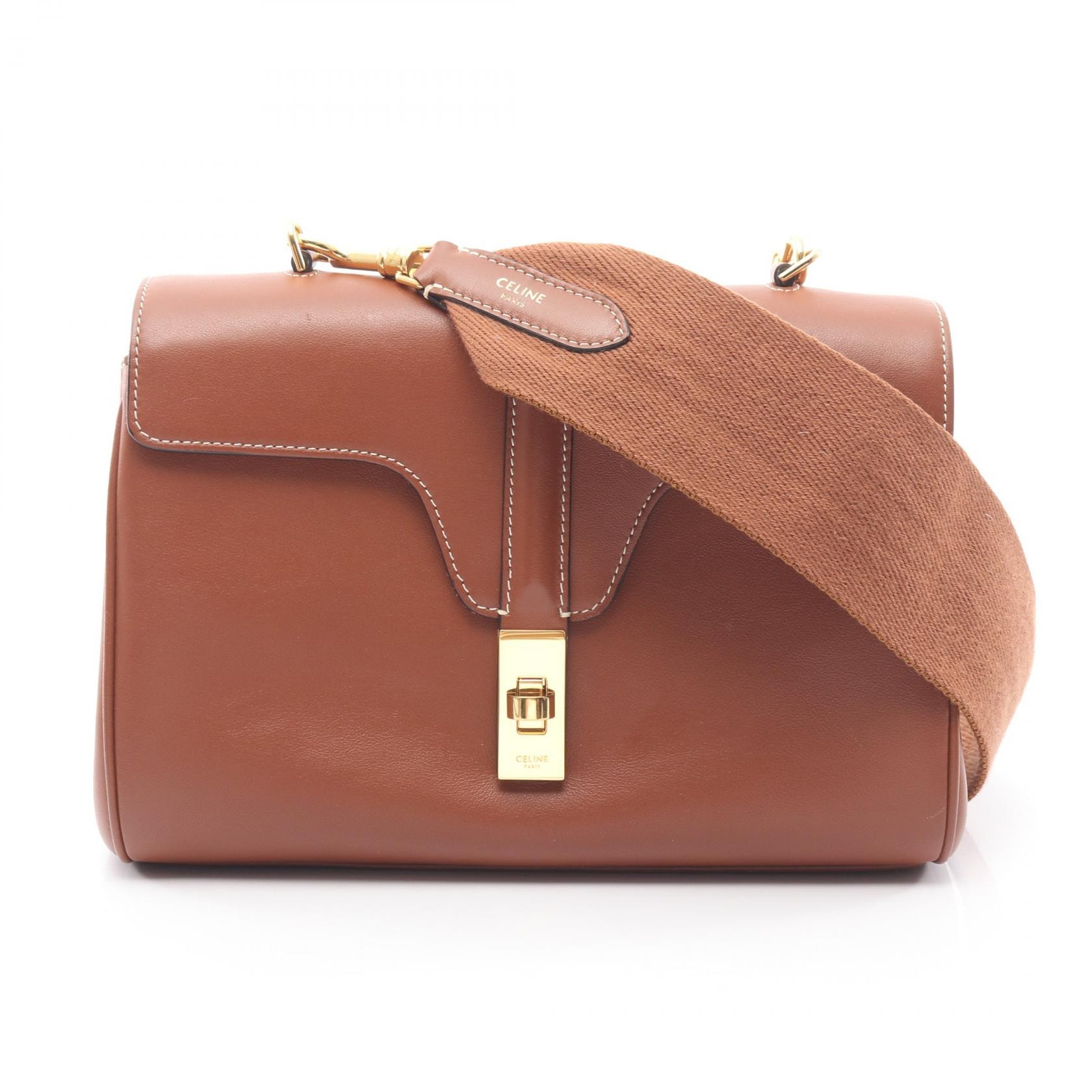 セリーヌ CELINE ティーンソフト16 ショルダーバッグ バッグ レザー レディース ブラウン系 196853CR8 【中古】