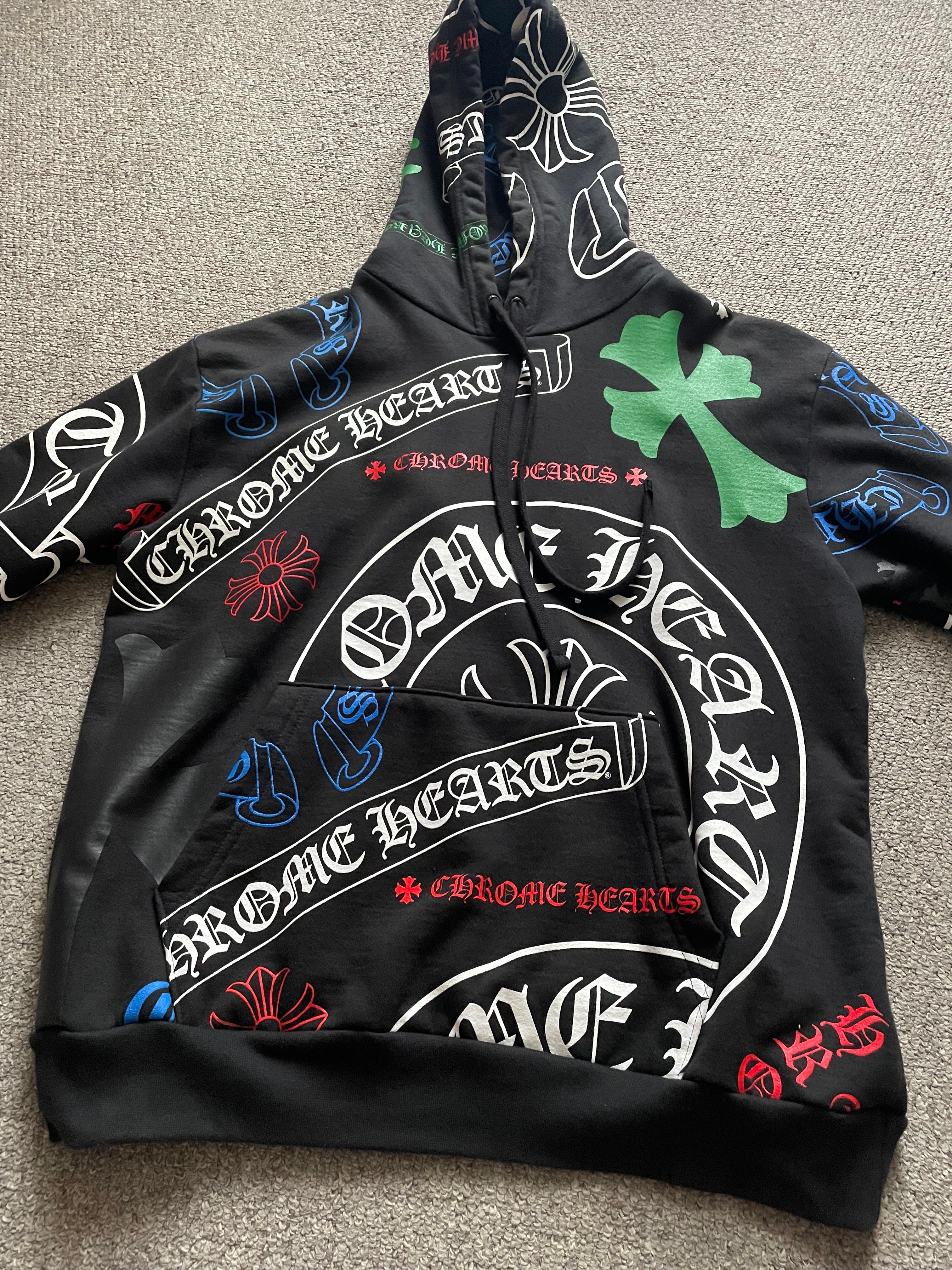 Chrome Hearts Stencil Pattern Print Hoodie Online Exclusive "Black/Multi Color"