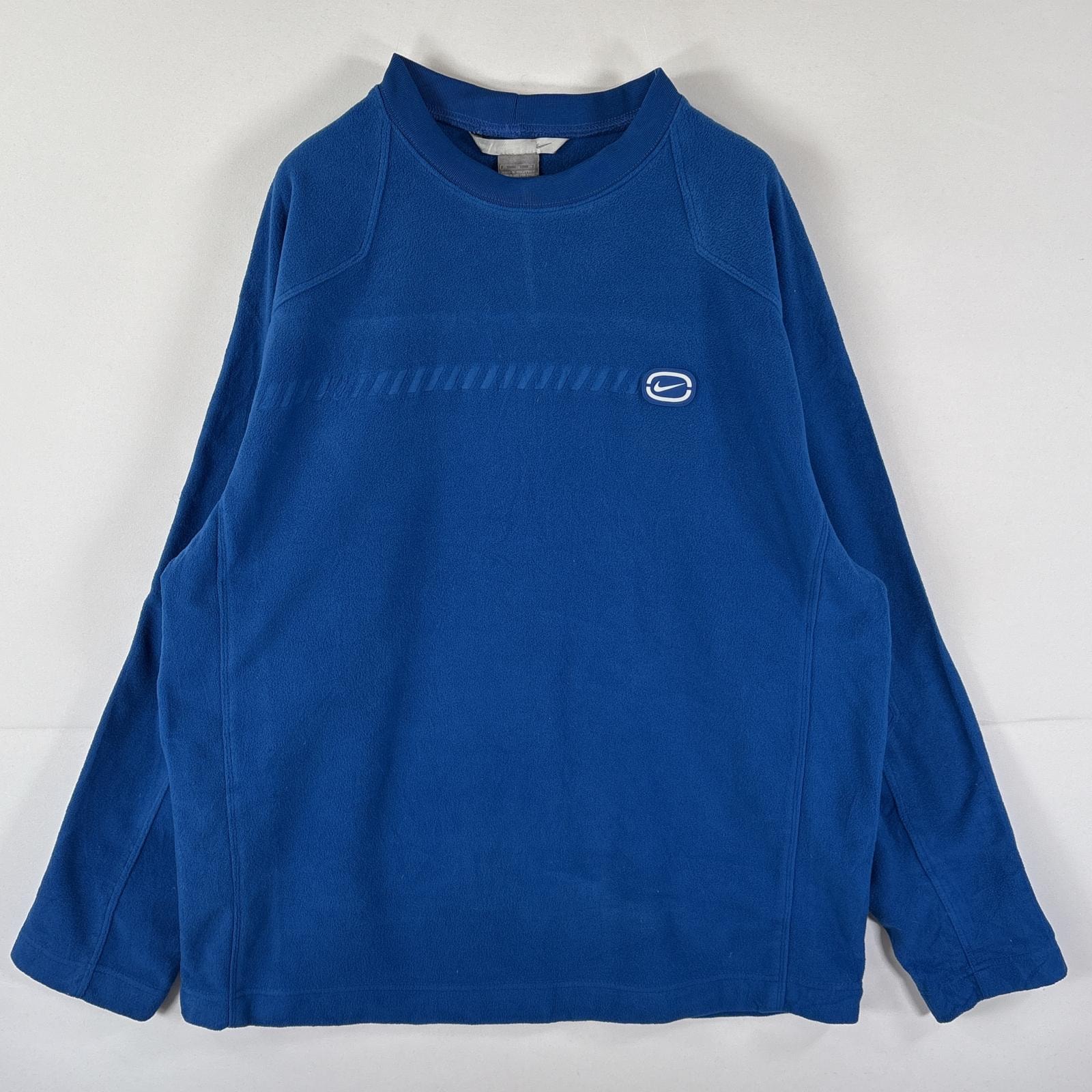 古着 ナイキ NIKE フリーストレーナー クルーネック 大きいサイズ ワンポイントロゴ XL  ブルー メンズ