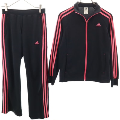 adidas アディダス トラックジャケット 上下セットアップ S ブラック ジャージ 3ライン