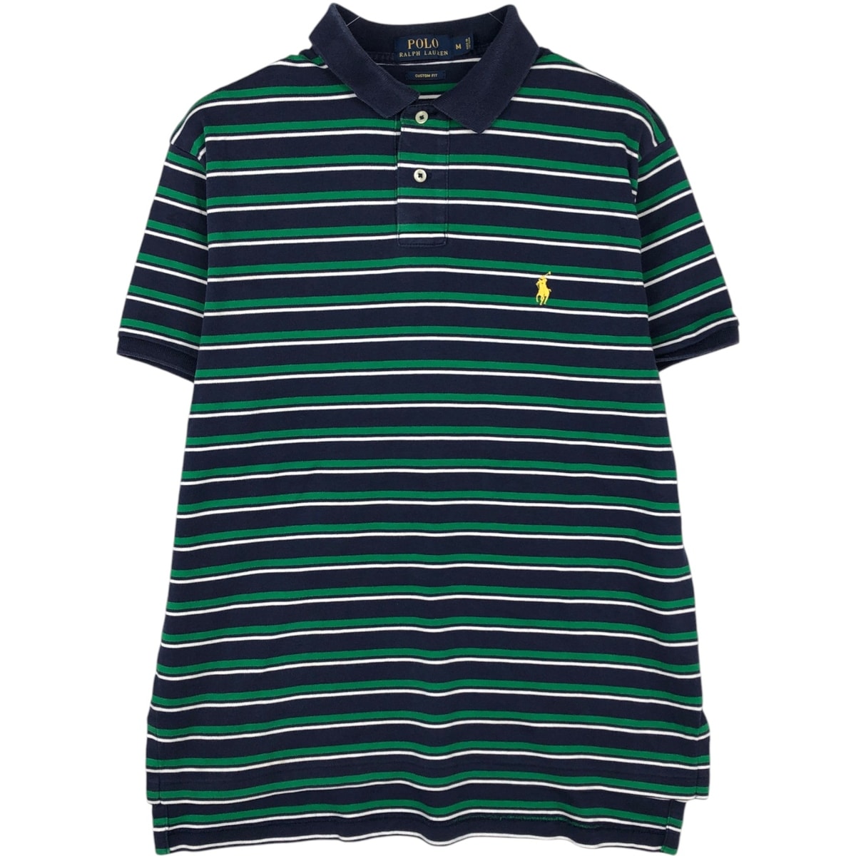 古着 ラルフローレン Ralph Lauren POLO RALPH LAUREN CUSTOM FIT マルチボーダー 半袖 ボーダー ポロシャツ メンズM相当/eaa623788
