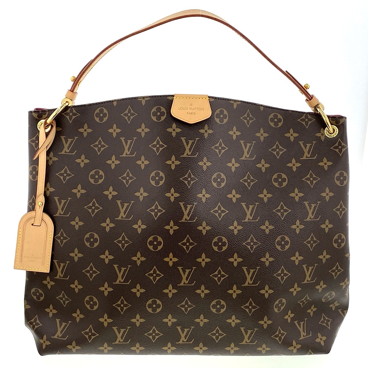 LOUIS VUITTON ルイ・ヴィトン グレースフル MM トートバッグ M43703 モノグラム キャンバス ブラウン ピンク  レディース【中古】