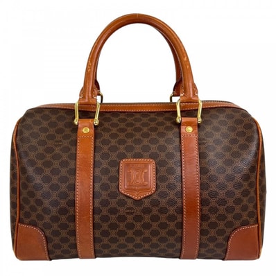 CELINE セリーヌ ボストンバッグ レザー ブラウン 茶 ゴールド金具 レディース【中古品】