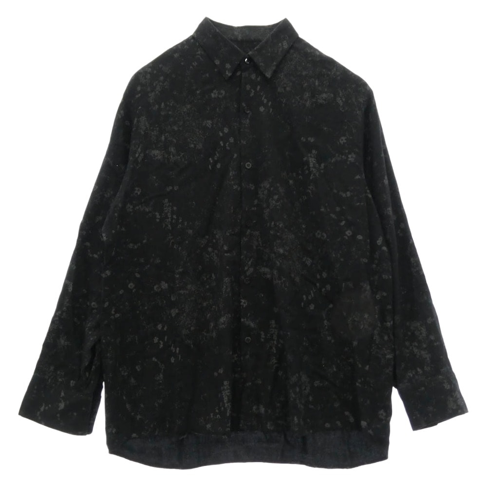 LAD MUSICIAN ラッドミュージシャン 長袖シャツ 2125-163 SMALL FLOUR BIG SHIRT スモール フラワー ビッグ シャツ ブラック系 44【中古】