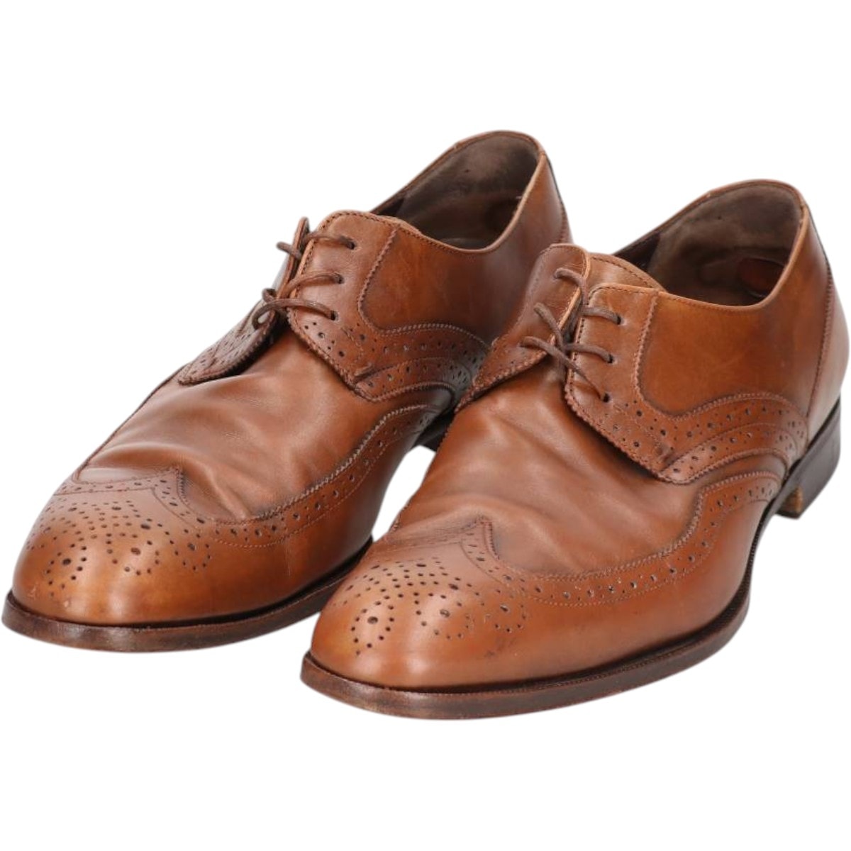 古着 フェラガモ Salvatore Ferragamo フルブローグ ウイングチップシューズ イタリア製 メンズ27.5cm相当/saa013835