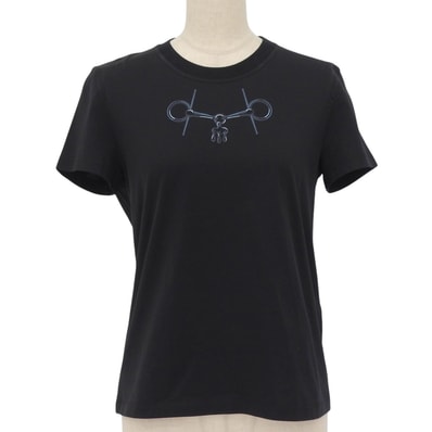 未使用品 エルメス 半袖Tシャツ ブラック レディース 36 4H4643DA