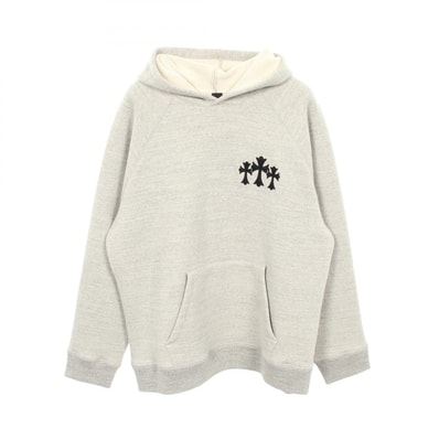 Chrome Hearts CH Logo Cemetery Cross Hoodie "Gray"