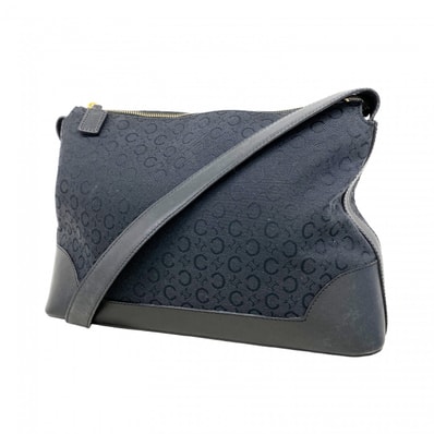 【6dc3448-k】セリーヌ ショルダーバッグ Cマカダム キャンバス ブラック ゴールド金具【中古】レディース