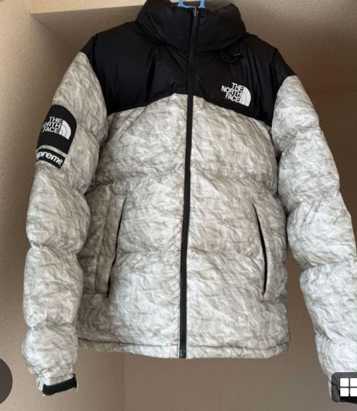 Supreme x The North Face Nuptse Jacket "White Paper Print"