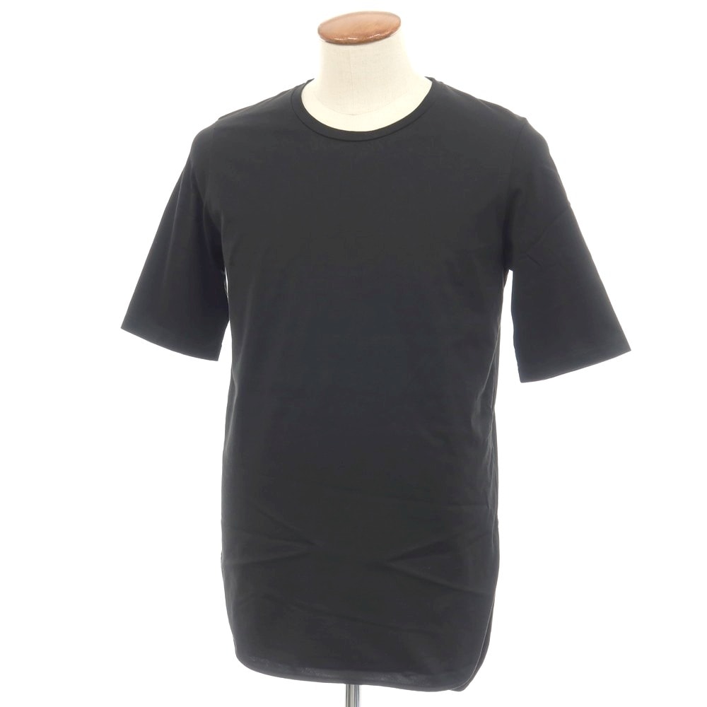【中古】エイトン ATON コットン クルーネック ラウンドヘム 半袖Tシャツ ブラック系【サイズ2】【メンズ】