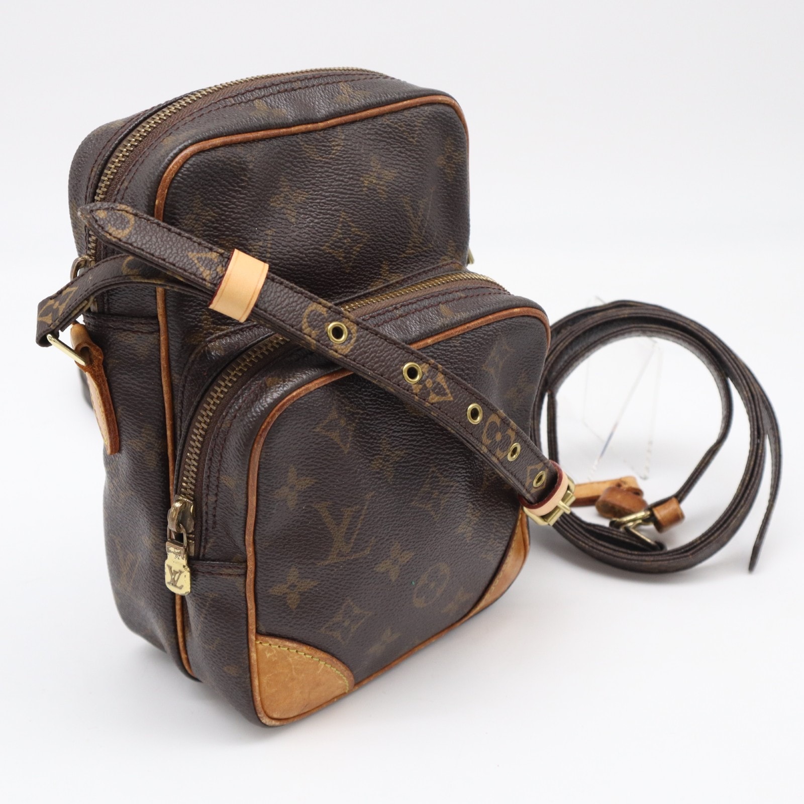 LOUIS VUITTON ルイ・ヴィトン モノグラム アマゾン M45236 ショルダーバッグ ブラウン ベージュ コーティングキャンバス レザー メンズ