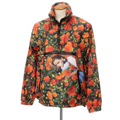 【中古】ルイ ヴィトン LOUIS VUITTON POPPIES DOROTHY GRAPHIC WINDBREAKER ナイロン マウンテンパーカー グリーンxレッド【サイズ46】【メンズ】