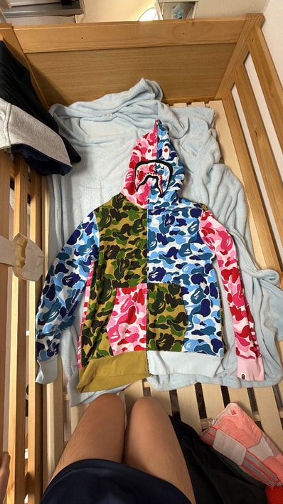 A BATHING APE ABC Camo Crazy Shark Full Zip Hoodie "Multi"
