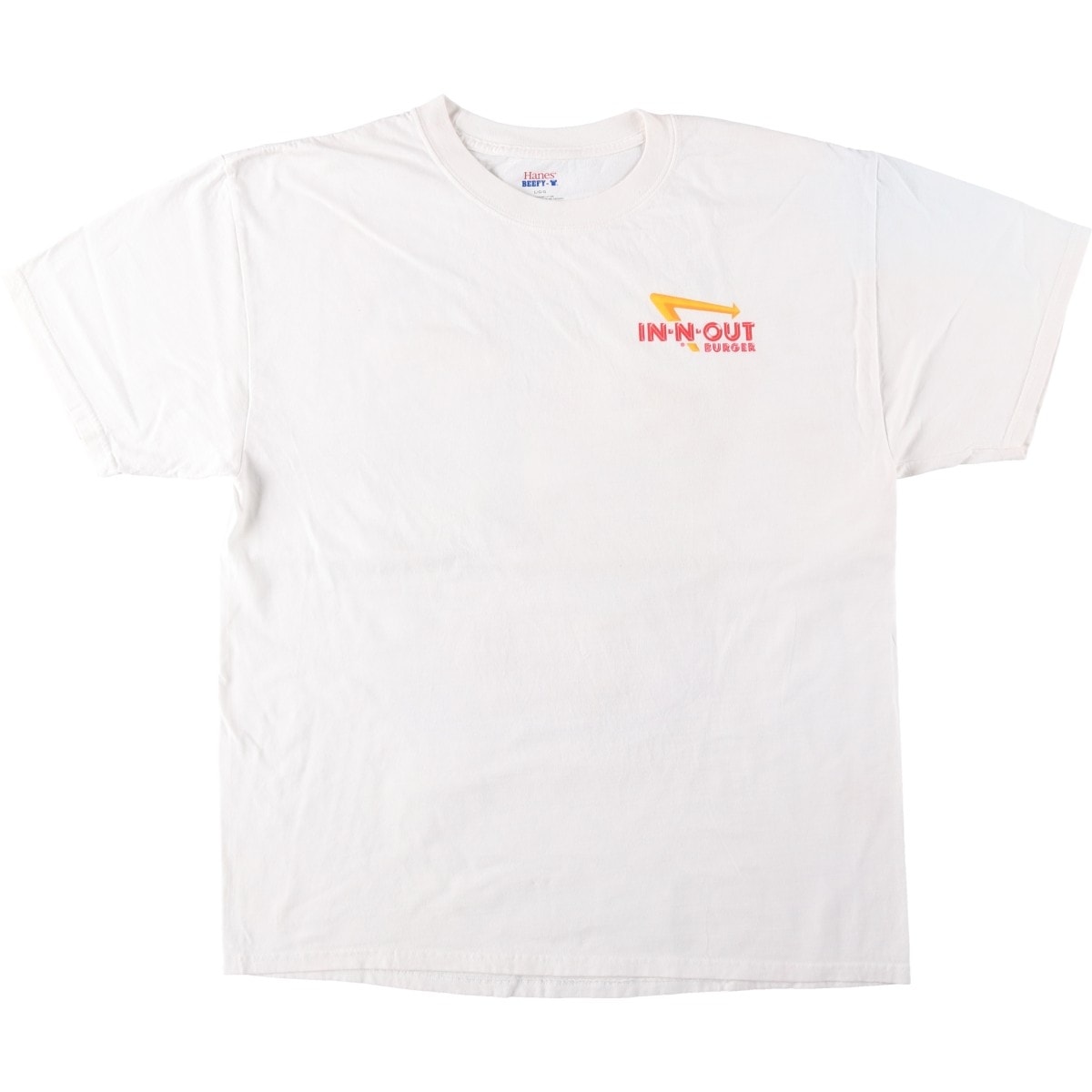 古着 ヘインズ Hanes BEEFY-T IN-N-OUT BURGER インアンドアウトバーガー アドバタイジングTシャツ メンズL相当/eaa623302