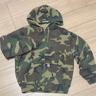 Supreme x Dickies Quilted Lined Zip Up Hooded Sweatshirt "Woodland Camo"